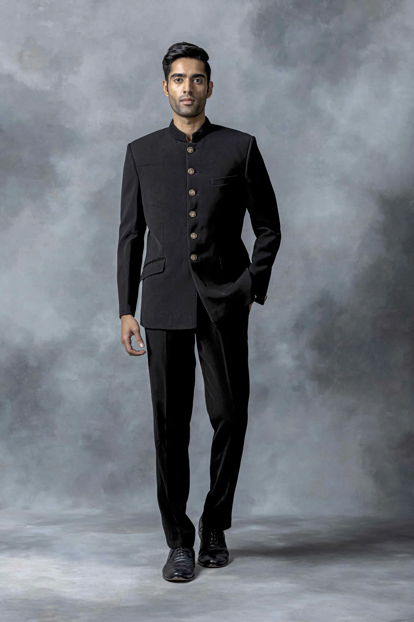 Black Classic Bandhgala by Sarab Khanijou