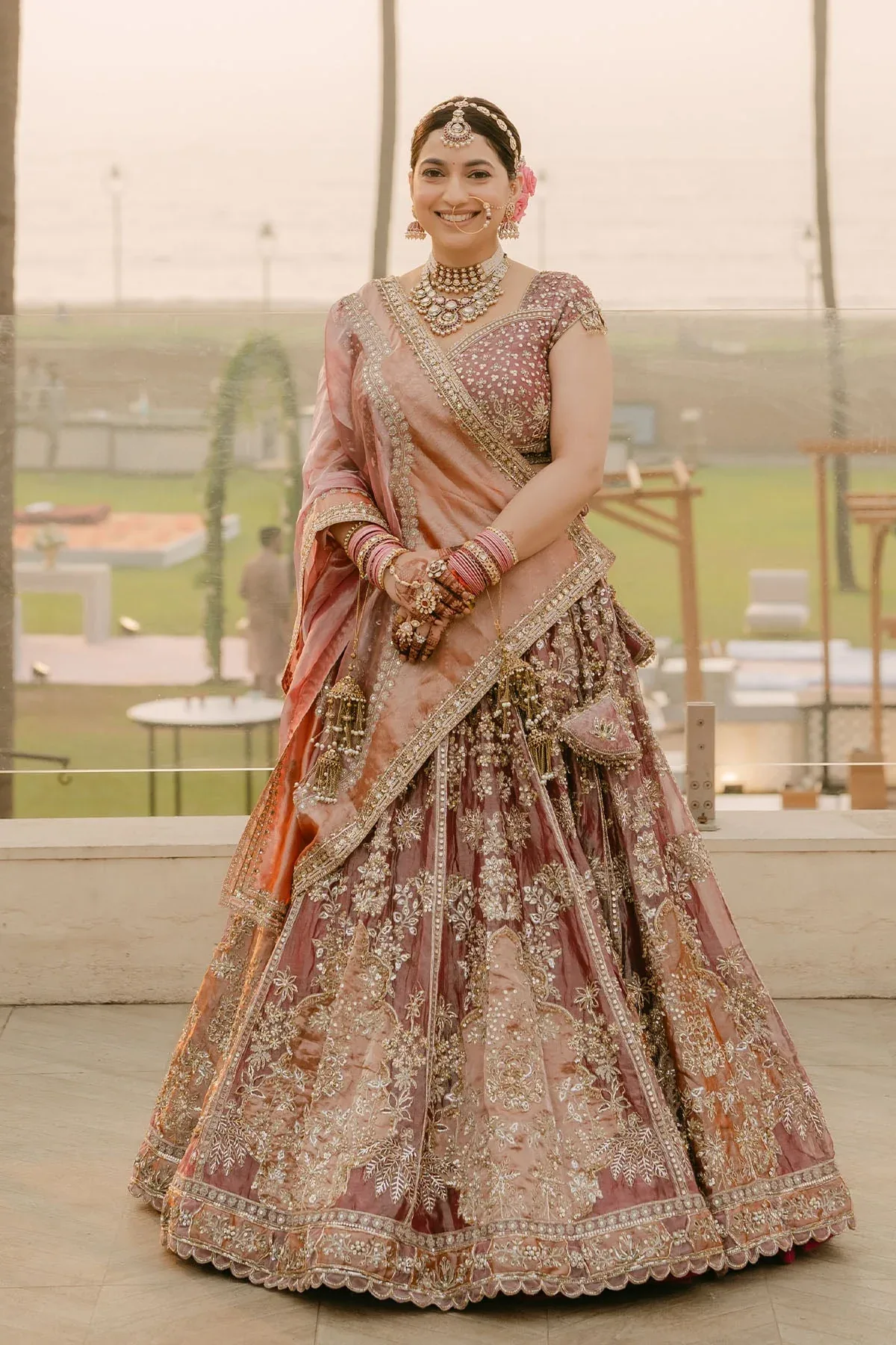 Aishwarya in Becoming Lehenga Set by Ridhi Mehra