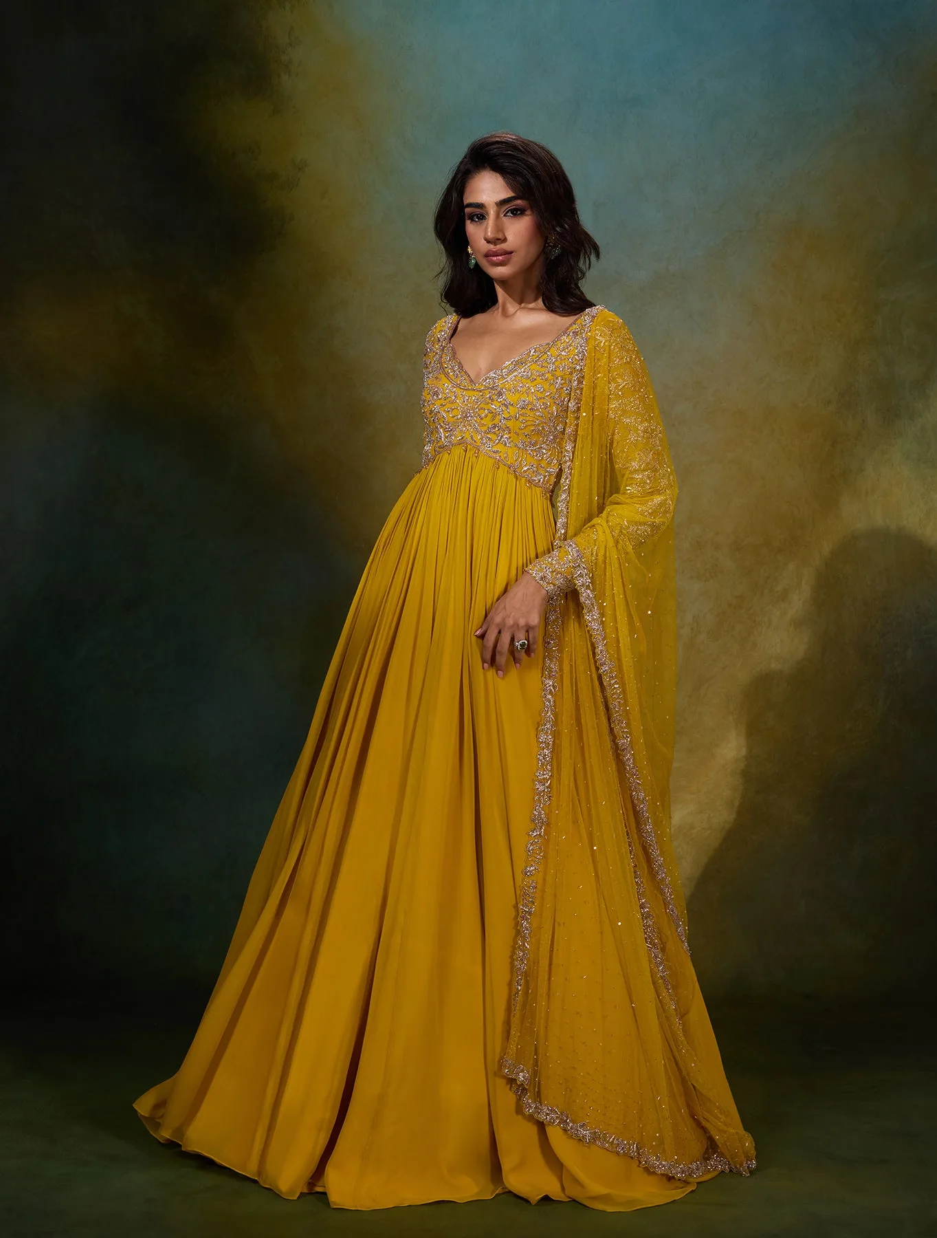 Vivienne by Shloka Khialani, yellow anarkali