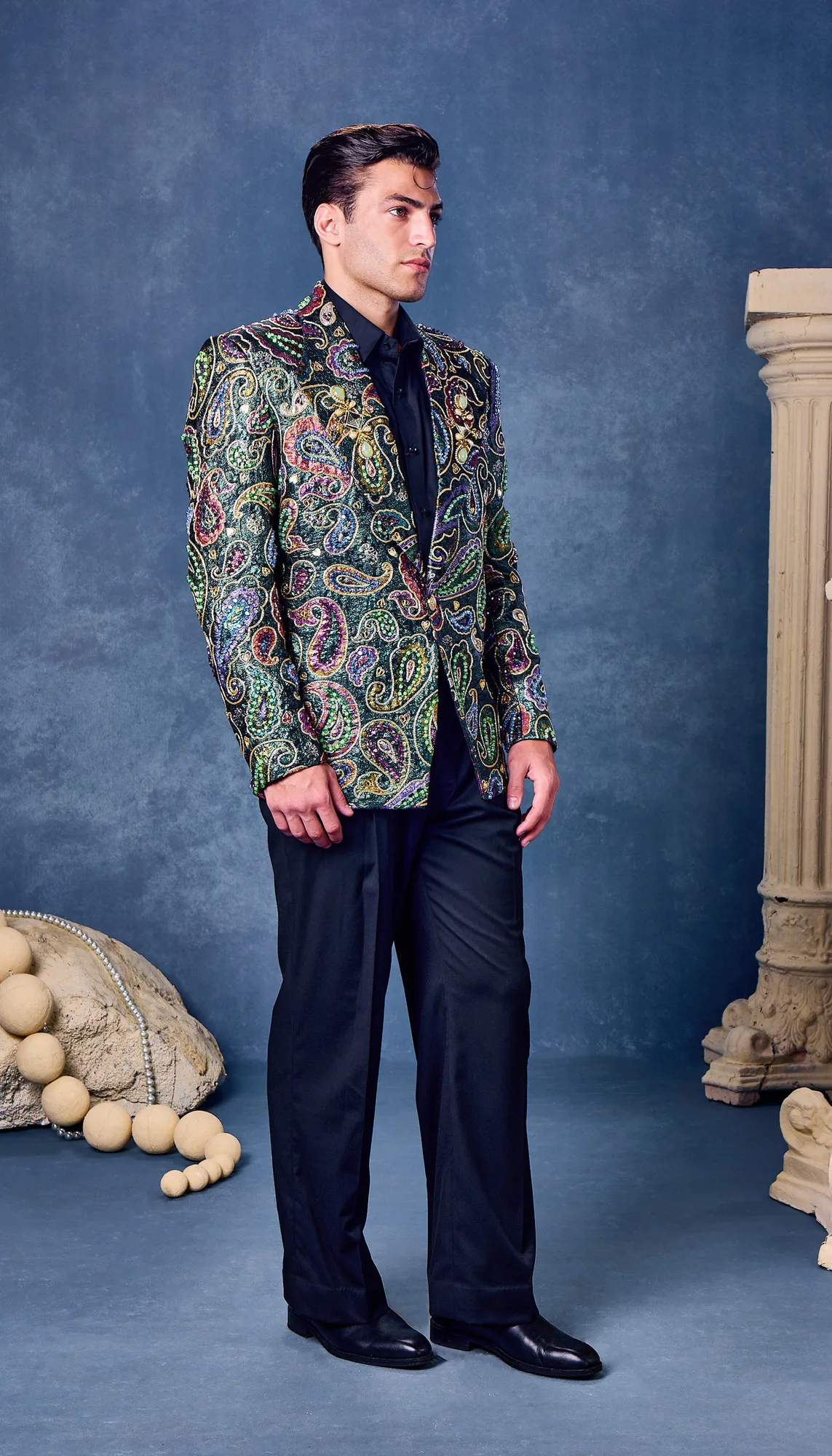 The Gilded Night - Blazer Set by Papa Don't Preach, black jacket, view 3