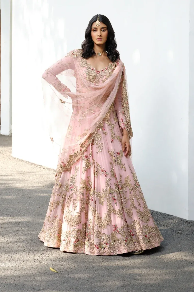 "Miriam" Bridal Chiffon Anarkali Set by Dolly J