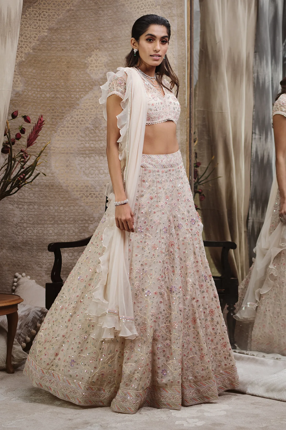 Mahtab by Ridhi Mehra, ivory lehenga