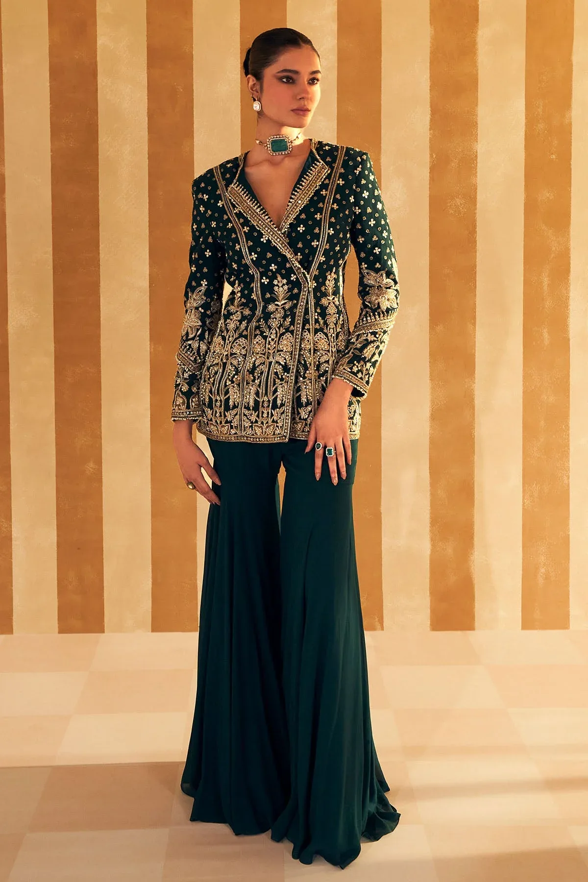 Zeeb Pant Suit Set by Ridhi Mehra