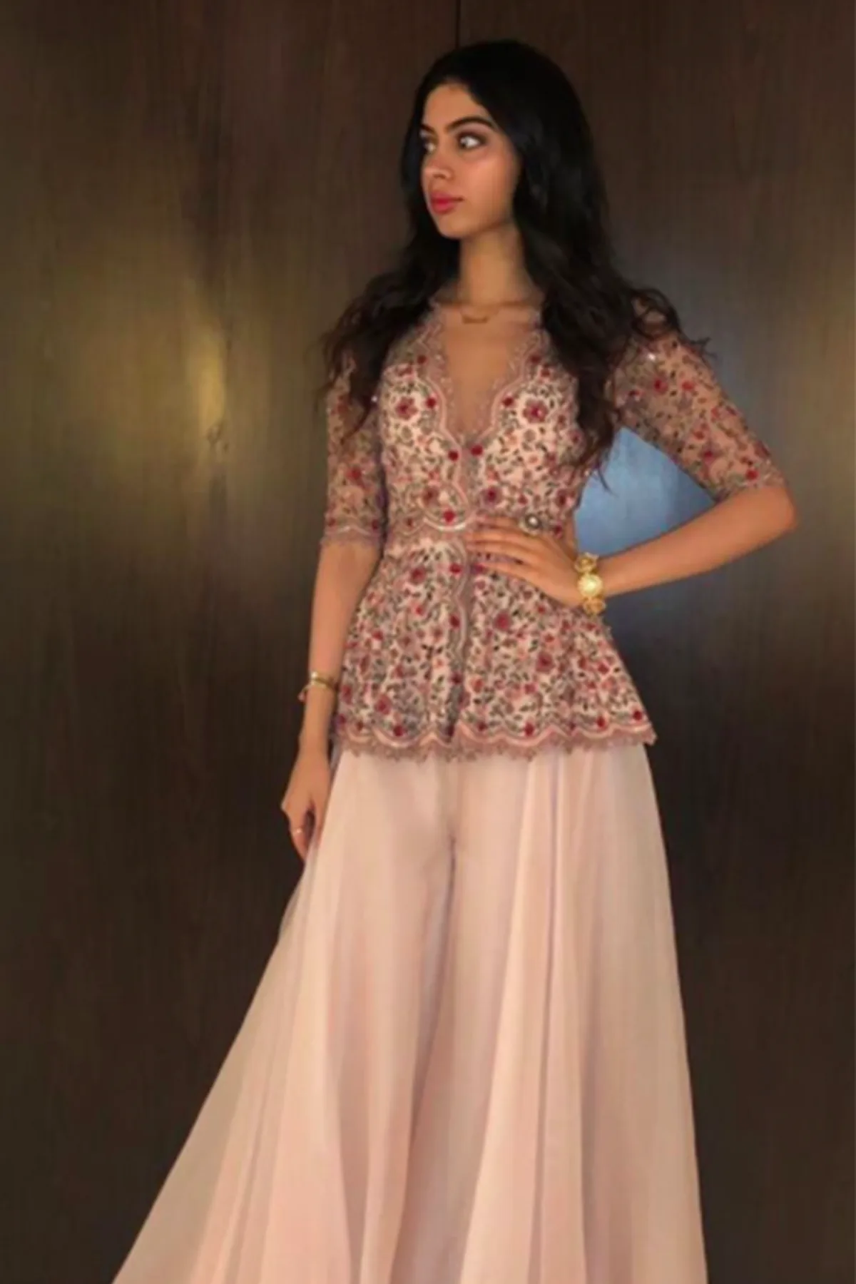 Khushi Kapoor in Freesia by Ridhi Mehra, anarkali