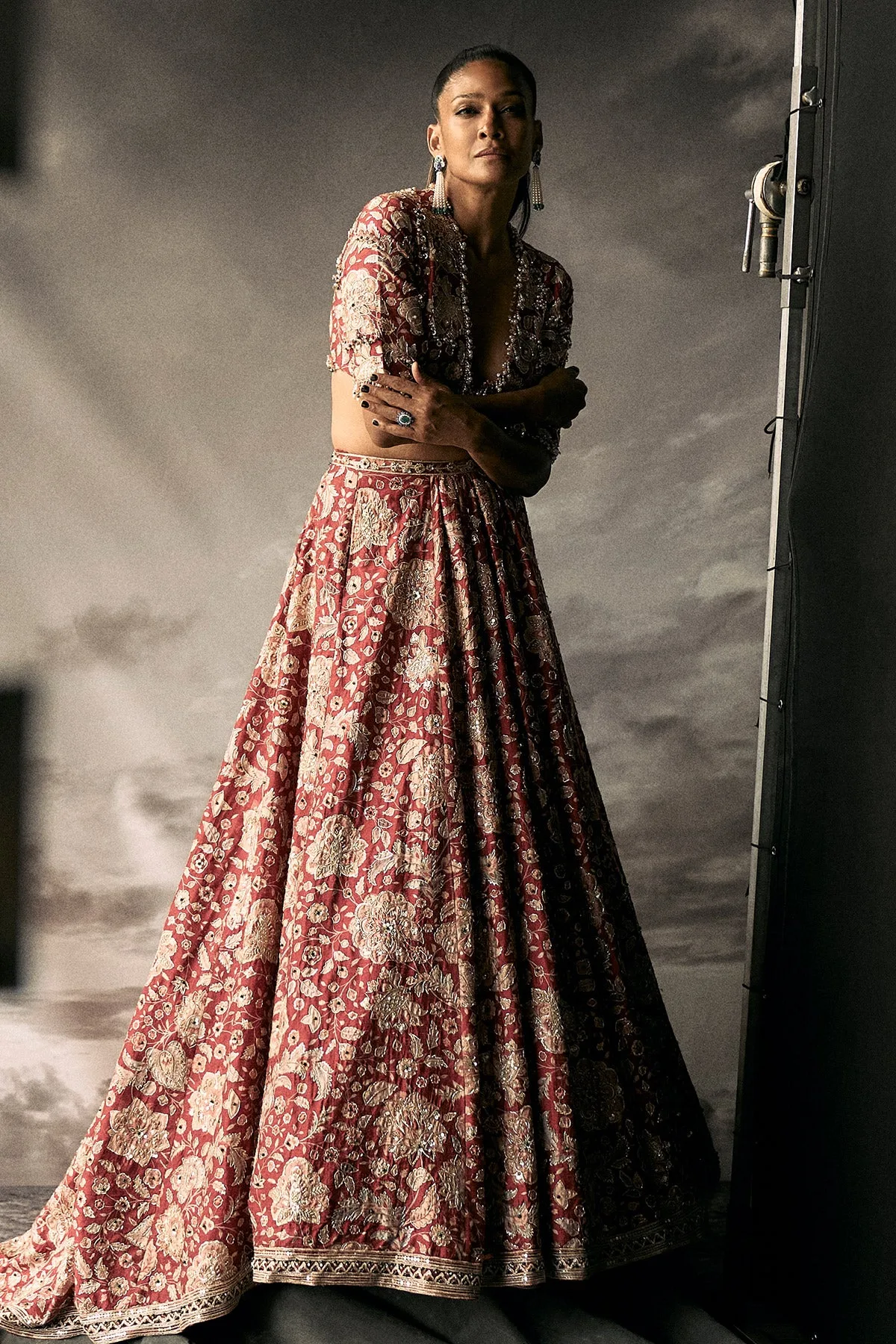 Starlet Lehenga Set by Ridhi Mehra in red