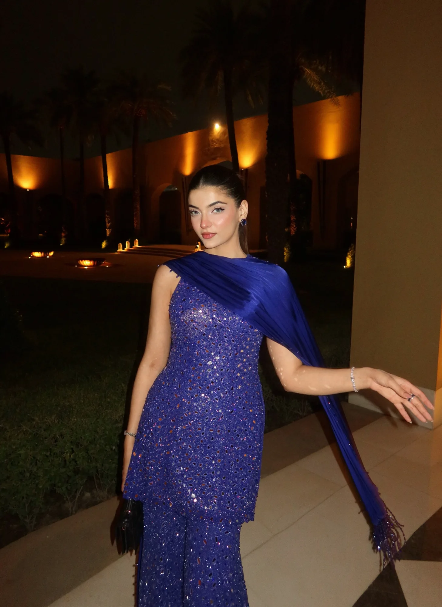 Ilisha in our Cocktail Blue sharara set by Vvani Vats