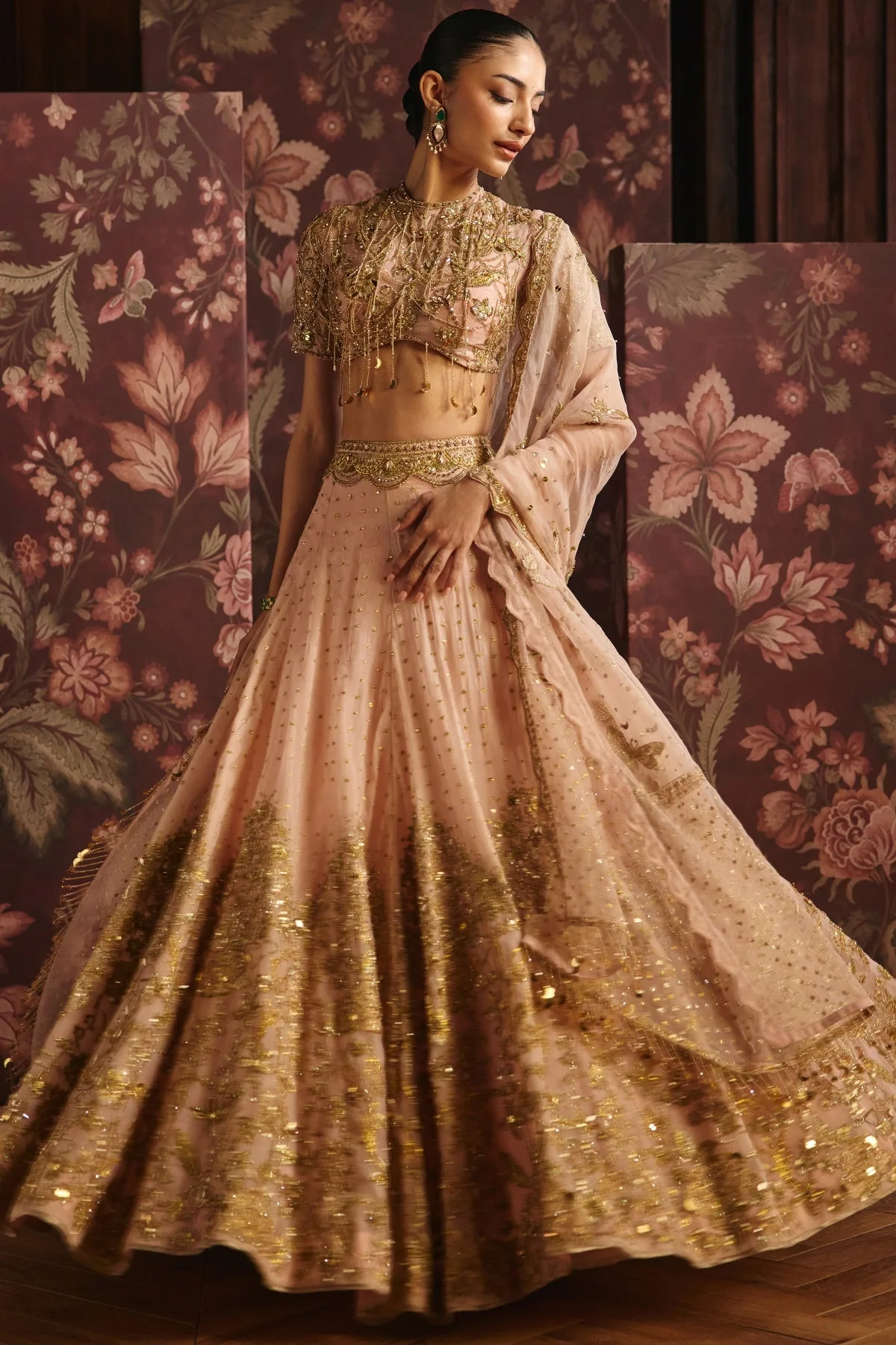 Karima by Mahima Mahajan, blush pink lehenga, view 3
